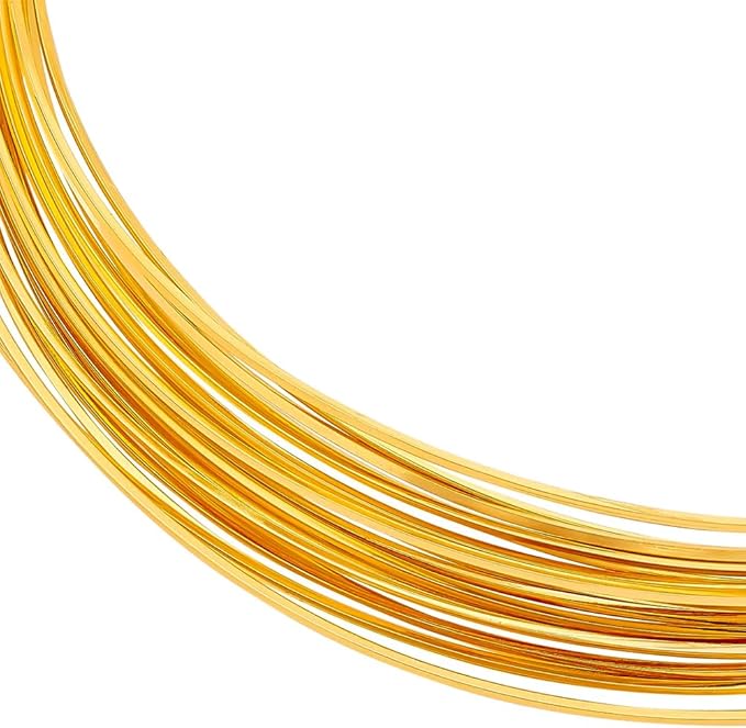BENECREAT 23 Gauge 16 Feet Square Copper Wire, Bendable Metal Craft Wire for Necklace Bracelet Making and Other Handmade Project