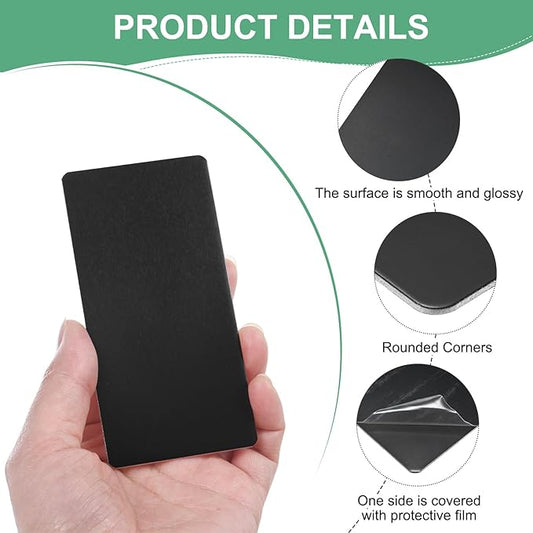 20-Pack Anodized Aluminium Laser Engraved Mount Metal Plate 4x2x0.04 Inch Engraver Blank Anodized Aluminum Sheets for DIY Laser Printing/Home/Office[Black]