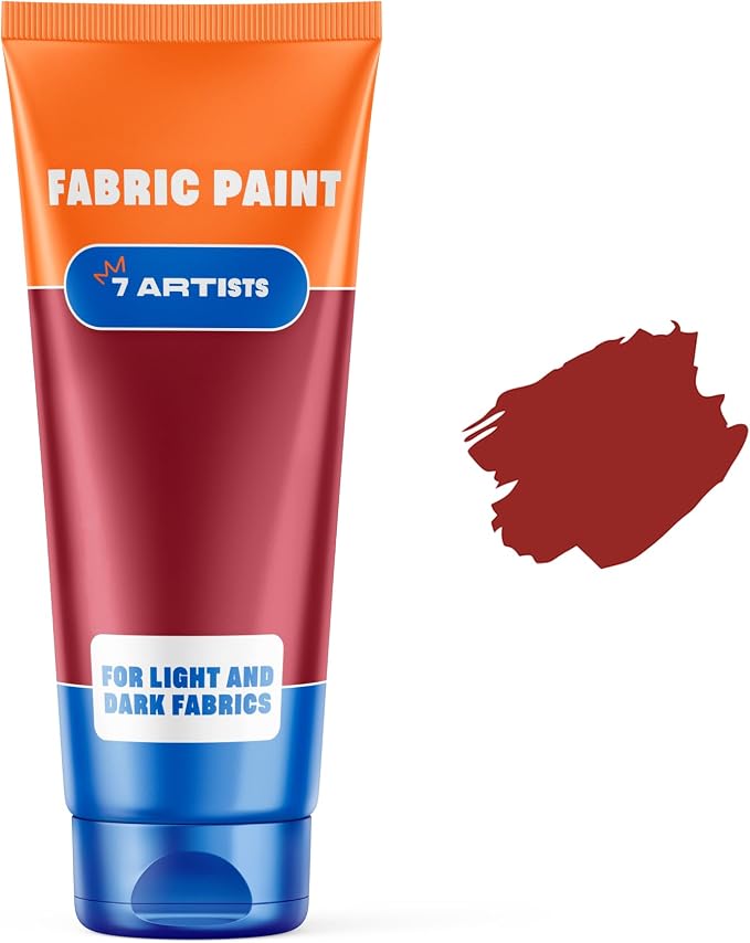 Dark Red Fabric Paint 2 fl. oz – Permanent Fabric Paint Red Crimson by 7+Artists