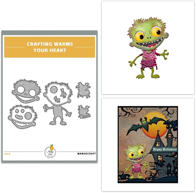 Halloween Clear Silicone stampReusable Stamp with Pumpkins, Skulls, Bats, Santa Claus, and Holiday Designs. Used for Making Cards, scrapbooks, and DIY templates (Halloween Zombies)
