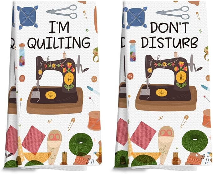 Quilters Gifts Kitchen Towels, Sewing Quilting Lovers Gifts Kitchen Towels by Unknown