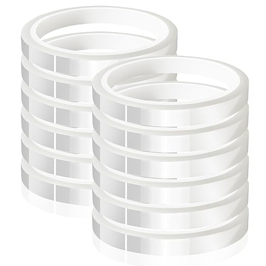 12 Rolls 10mm x33m(108ft) Clear Heat Tape,Transparent High Temperature Heat Resistant Tape,Heat Transfer Tape for Heat Press and Sublimation,Heat Transfer Vinyl,No Residue