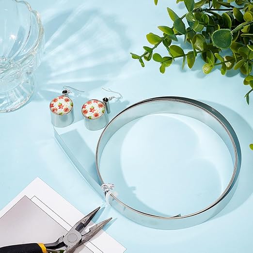BENECREAT 9.84 Feet 32Gauge Flat Nickel Silver Wire, 18mm Wide Flat Bezel White Copper DIY Bezel Setting Wire for DIY Jewelry Craft Making Gem Wrapping