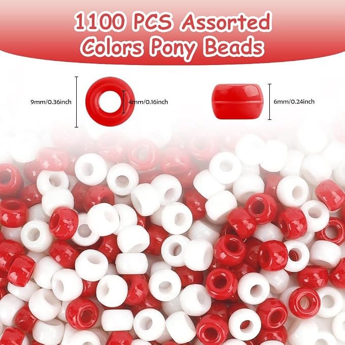 1100 Pcs Beads, Pony Beads, Beads - Image 2