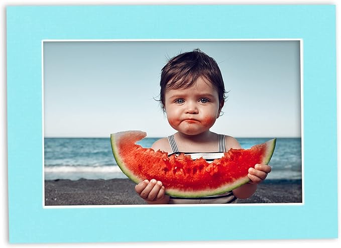 11x14 Mat for 8.5x11 Photo - Precut Aquamarine Blue Picture Matboard for Frames Measuring 11 x 14 Inches - Bevel Cut Matte to Display Art Measuring 8.5 x 11 Inches - Acid Free Pack of TEN MATS