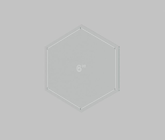Hexagon Quilting Template Set - 6" with 1/4" Seam Allowance - Durable Acrylic Templates for Quilting, Patchwork, Crafting, & Sewing Projects - Clear Templates for Accurate Designing