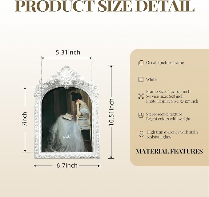 Cuspin 6x8 White Picture Frame - Image 5