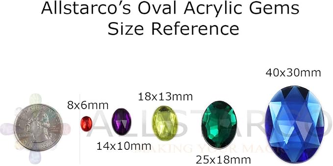 40x30mm Purple Amethyst H105 Large Flat Back Oval Acrylic Rhinestones Cosplay - Image 9