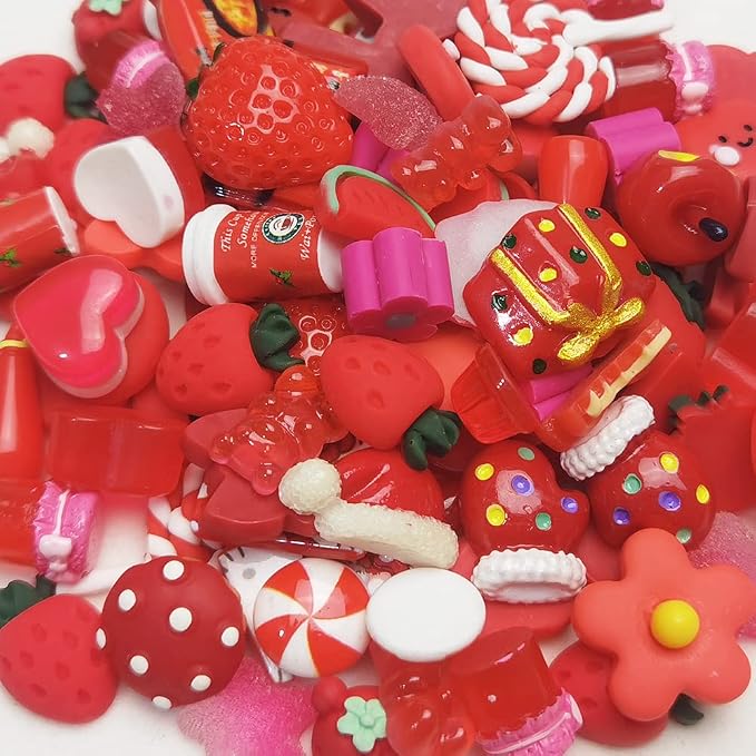 Chenkou Craft 50pcs Lots Mix Assort Christmas Red DIY Flatbacks Resin Flat Back - Image 4