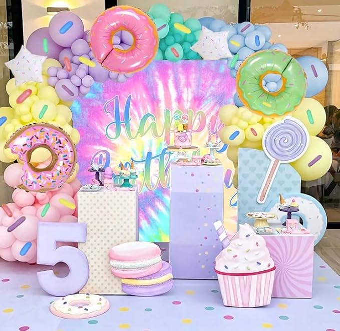 Rainbow Backdrop for Happy Birthday 7X5FT Macaron Pastel Colorful Birthday - Image 4