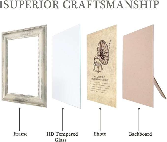 4x6 Picture Frames Set of 4- Rustic Retro Photo Frame - Image 5