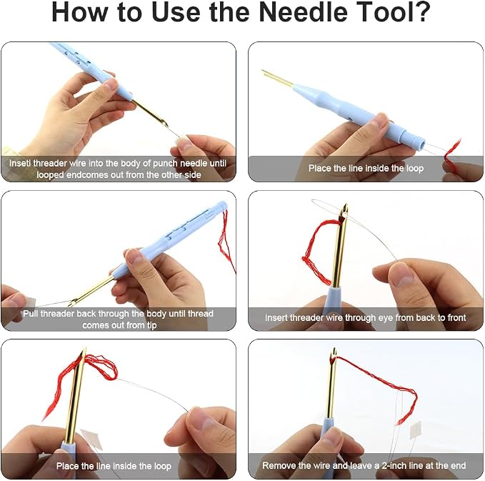 2 Pack Adjustable Embroidery Punch Needle Pen Tool, Felting Threader - Image 5