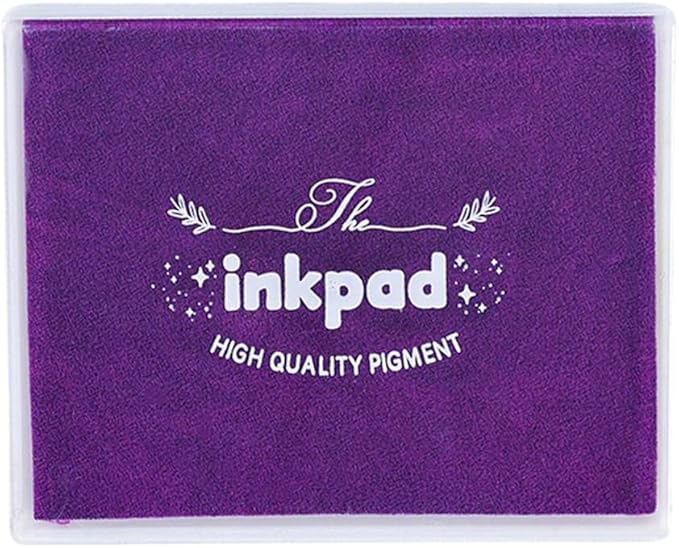 GTLZLZ Large Ink Pad for Rubber Stamps, 5" x 4" Washable Craft Stamp Pad for Kids, Fingerprint Ink Pad for Paper, Scrapbooking, Wood Fabric (Purple)