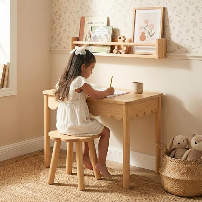 CAALMA Kids Table and Chair Set, Solid Wood - Image 2