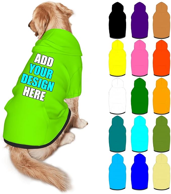 Custom Dog Hoodie Personalized Photo Text Logo Name Dog Clothes, Soft & Warm by Mynvzrk