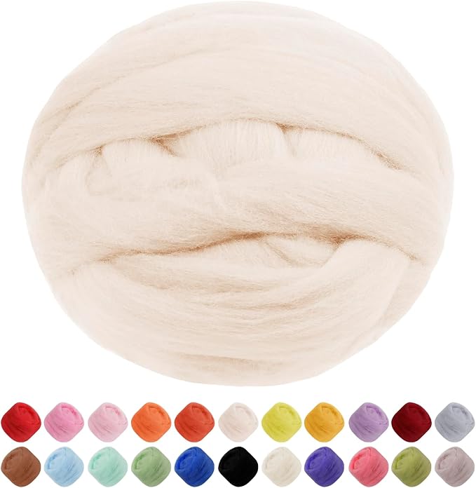 JeogYong Needle Felting Wool, 17.64oz Wool Roving Chunky Wool Yarn, Wet Felting by JeogYong