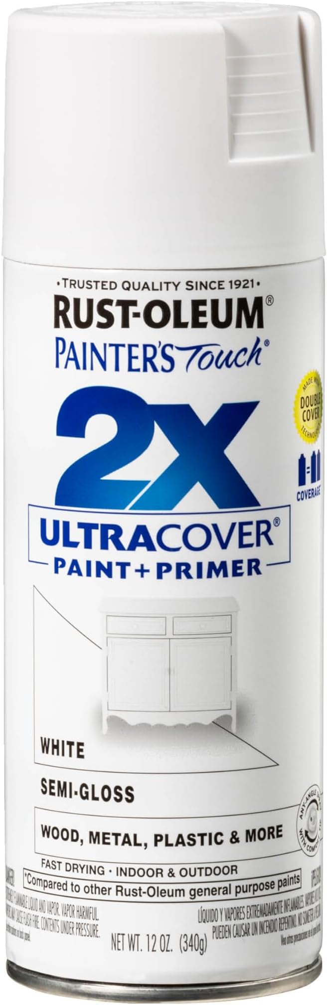 Rust-Oleum Painter's Touch 2X Ultra Cover Spray Paint, Semi-Gloss White | by Rust-Oleum