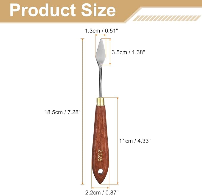 HARFINGTON Palette Knife Painting Tool 1.38" x 0.51" Stainless Steel Teardrop - Image 2