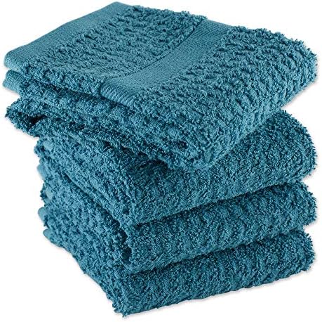 DII Basic Terry Collection Waffle Dishtowel Set, Solid Stormblue, 4 Piece - Image 2