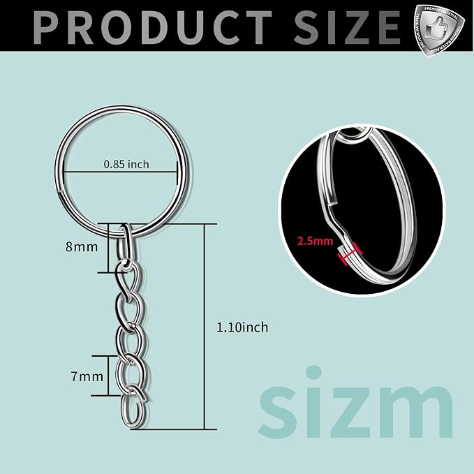 Teenitor 120Pcs Key Chain Rings Keychain Rings 1inch, Keychain Making Supplies - Image 4