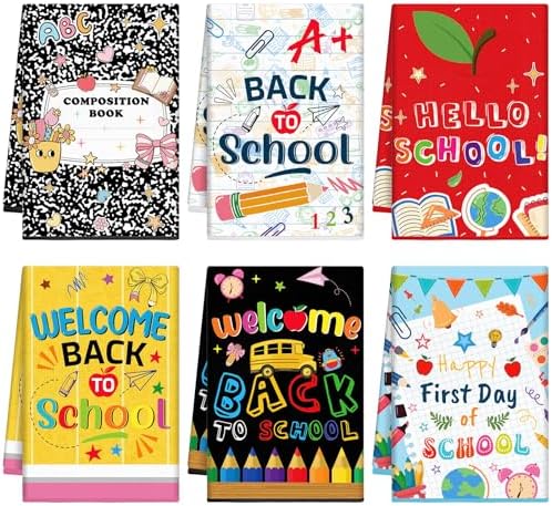 Breling 6 Pack Back to School Hand Towels First Day Classroom 14 X 21 in by Breling