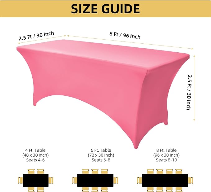 2-Pack 8ft Spandex Table Covers - Image 4