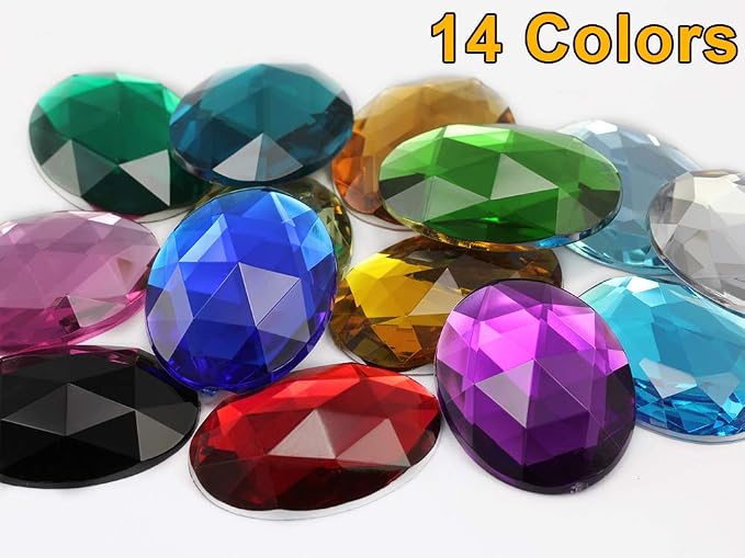 40x30mm Pink Fuchsia .NAT01 Large Flat Back Oval Acrylic Rhinestones Cosplay - Image 6