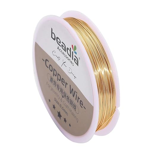KC Gold Copper Wire 0.5mm Bead Cord for Bracelet Necklace Charm Beading Jewelry Making 22yard