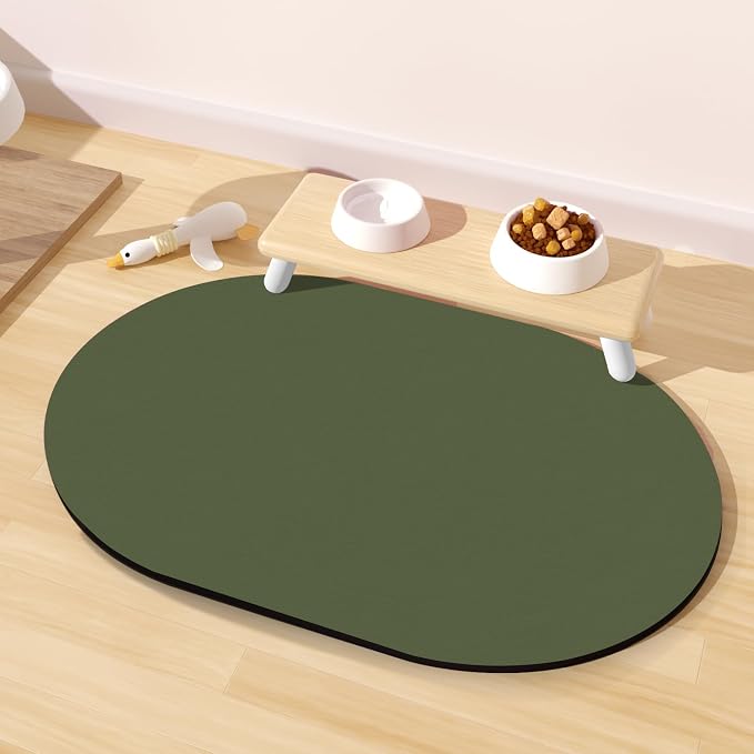 Pet Feeding Mat – 20''x12'' Absorbent Dog Food Mat, Pet Water Mats Protect Floor by METEOROCK