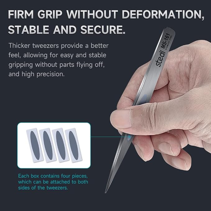 stedi 2PCS Precision Thickened Tweezers Set, Model Hobby Making Tools | - Image 4