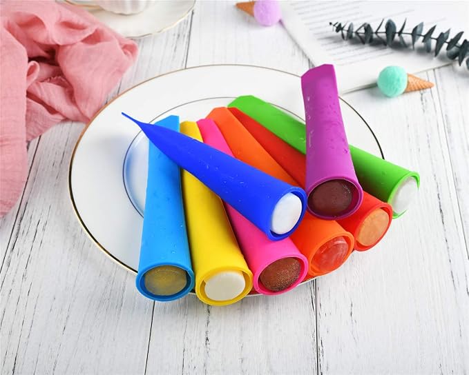 Silicone Ice Pop Molds, Popsicle Maker Molds, 8 Vibrant Colors - Image 3