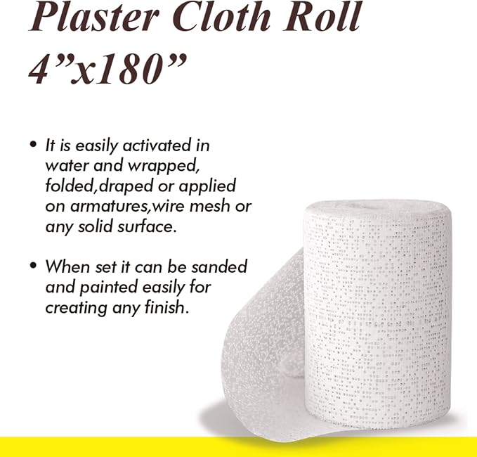 4'' x 180'' Plaster Cloth Gauze Bandages Rolls, 500gsm Plaster Strip | - Image 4