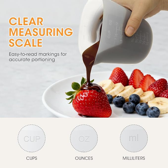 Aieve 6 Pcs Silicone Chocolate Melting Cups, Reusable Measuring Cups - Image 3
