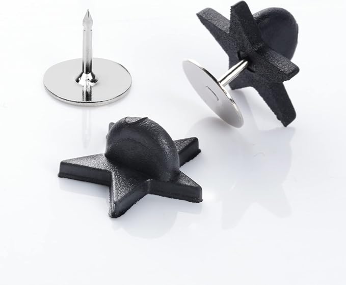 200pcs Black Rubber Pin Backs with 200pcs Blank Pins Star Shape Butterfly Clutch Tie Tacks Backings Pin Holder Keepers for Lapel Pins DIY Accessory