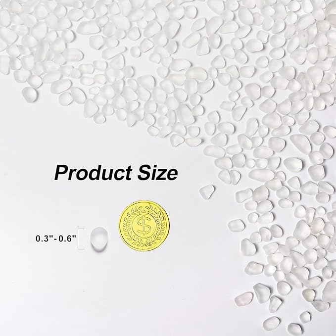 QEQEKAKA Sea Glass Stones for Crafts About 2.75LB White Glass Pebbles Gemstones - Image 2
