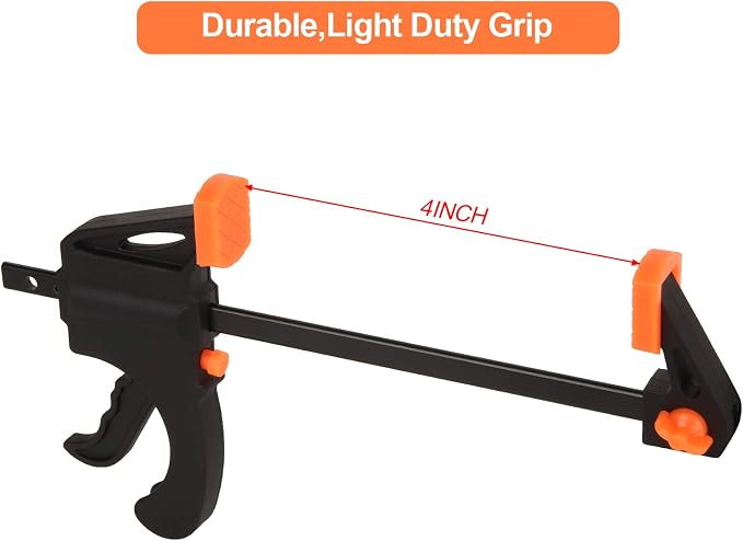 4 Inch Bar Clamps for Woodworking, 8 Pack Quick Grip Clamps Trigger Clamp One - Image 2