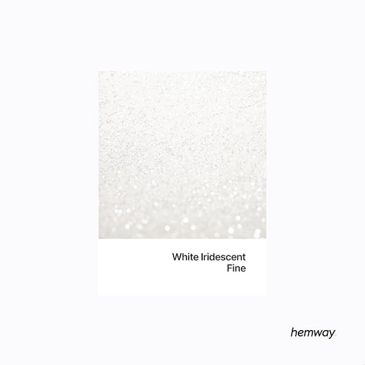 Hemway Polyurethane & Epoxy Resin Glitter 100g / 3.5oz Metallic Crystal Flake Additive for Flooring Jewelry Tumblers Glass Pigment - Fine (1/64" 0.015" 0.4mm) - White Iridescent