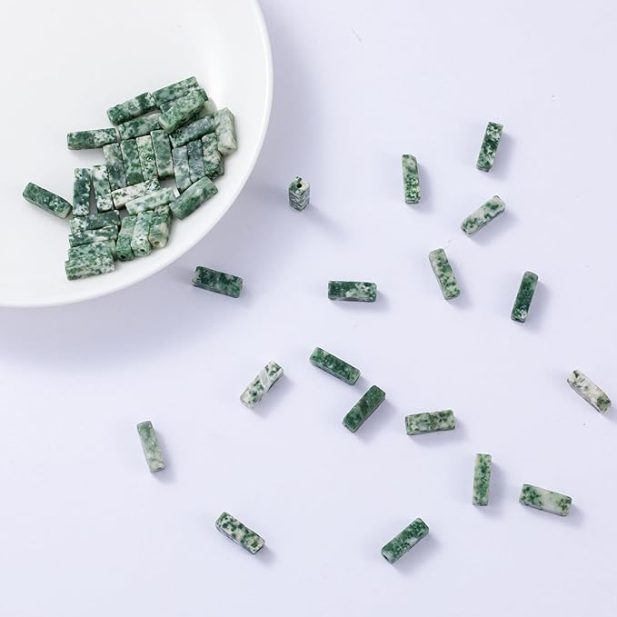 Natural African Jade Rectangle Tube Beads 4x13mm 38cm/str Loose Semi Gemstone Stone Beads for Making Bracelets Necklace Earrings