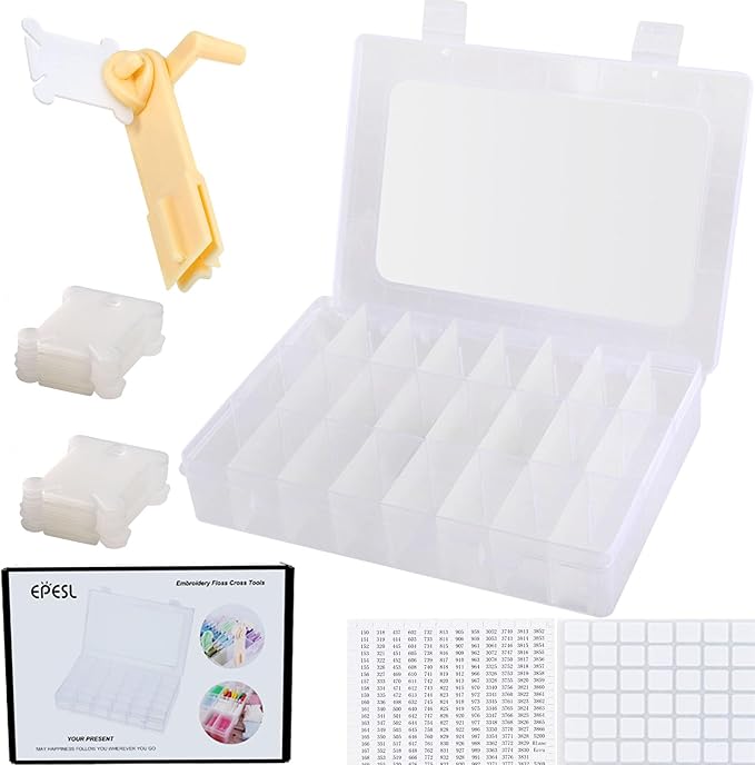 Embroidery Floss Organizer, Cross Stitch Thread Storage Box Tools by EPESL