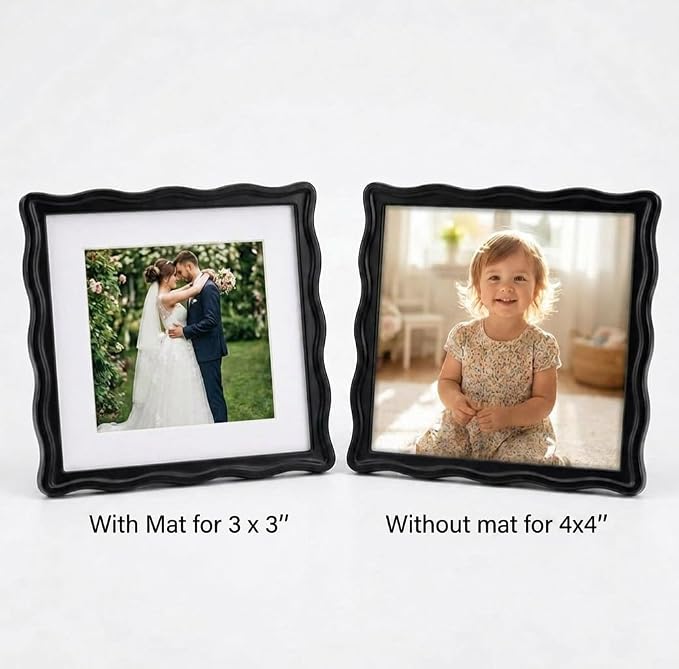 High-End Black 4x4'' Square Zinc Alloy Picture Frames, - Image 6