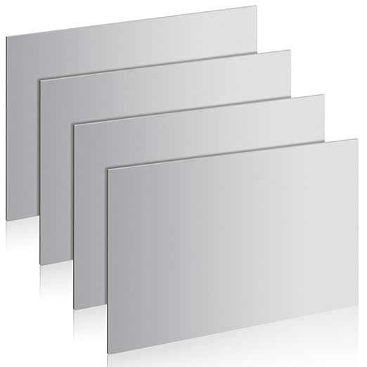 12" x 9" 18 Gauge Steel Sheets Metal Cold Rolled Steel Plate, 4 Pcs Weldable Metal Sheet for DIY Craft Projects, Industrial, Professional