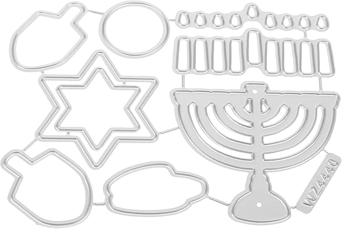 Hanukkah Metal Cutting Dies - Menorah Metal Cut Stencil for DIY Scrapbooking, Holiday Crafting, Decorative Album, and Card Making
