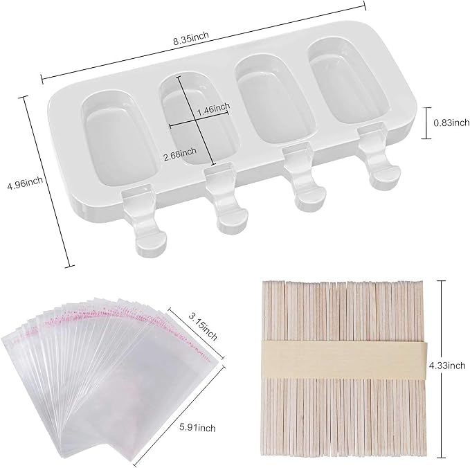 Ozera 2 Pack Popsicles Molds, Silicone Oval Cakesicles Cake Pop Molds Set | 4 - Image 4