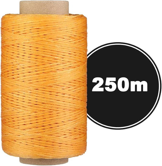 284 Yards Waxed Thread, 210D Heavy Duty Upholstery Wax Thread for Leather Sewing, 0.8mm Flat Waxed Cord for Bookbinding/Shoe Repairing/Leather Projects