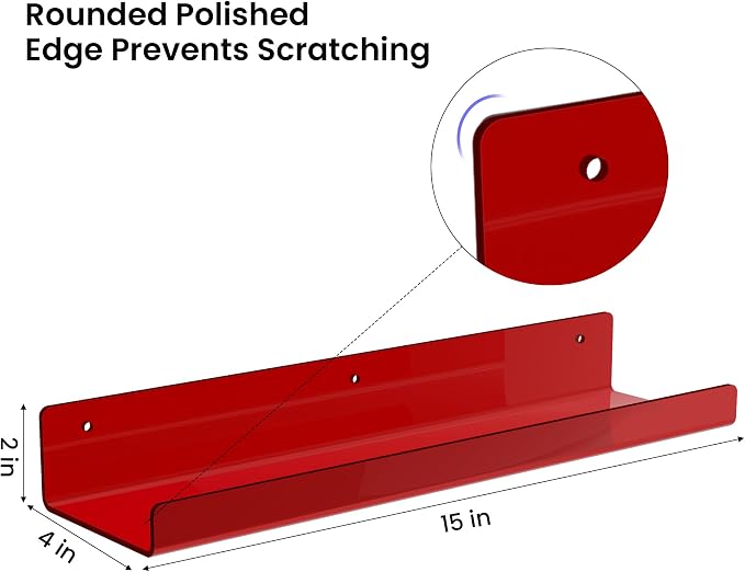 upsimples 4 Pcs 15" Acrylic Shelves - Image 3
