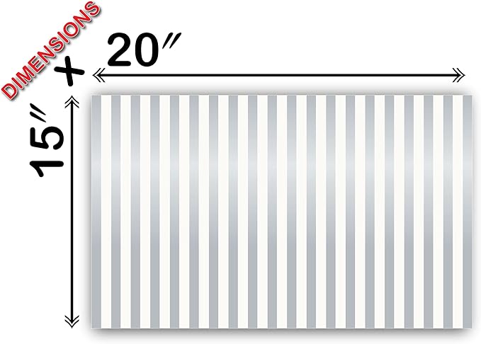 Flexicore Packaging Metallic Silver Pin Stripe Print Gift Wrap Tissue Paper Size: 15 Inch X 20 Inch | Count: 100 Sheets | Color: Silver Pin Stripe