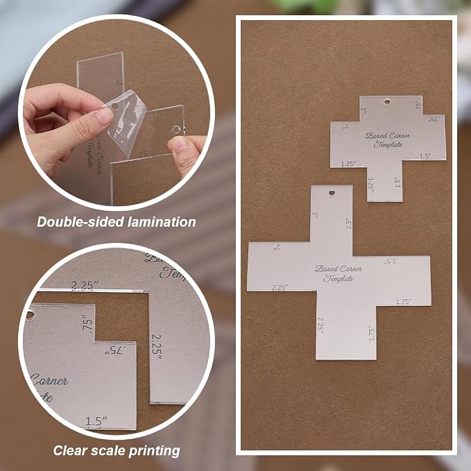 INFUNLY 4pcs Boxed Corner Template 2 Size Cutting Corners Template - Image 3