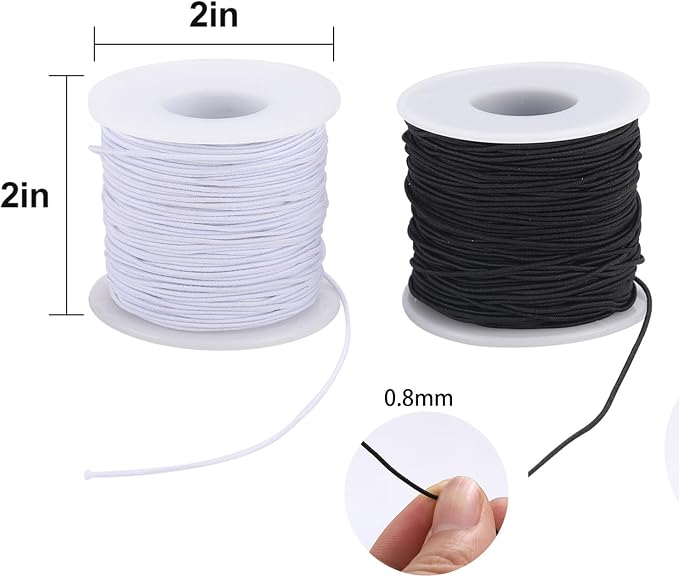 Stretchy String for Bracelets, 3 Rolls 0.8 mm 495 Feet Sturdy Elastic String - Image 2