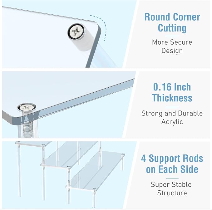 Acrylic Display Risers, 3 Tier Perfume Organizer, Dessert Shelves - Image 3