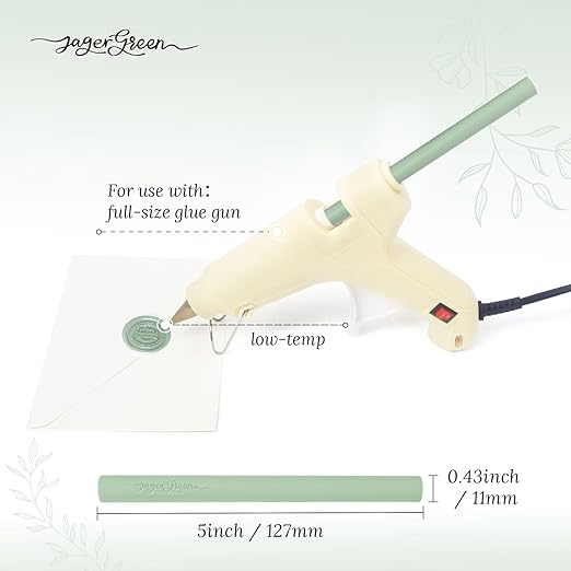 Green Wax Seal Sticks, 8 Pack, Perfect for Wedding Invitations, Envelopes, Cards & More